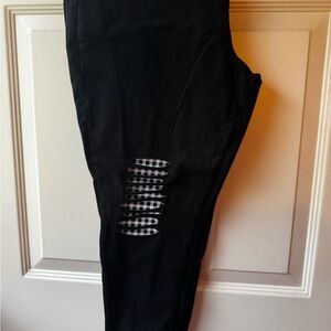 Torrid Black leggings with Edgy rip Accents